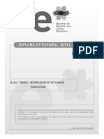 Diploma de Español. Nivel Inicial: Prueba 3 Interpretación de Textos Orales Transcripción