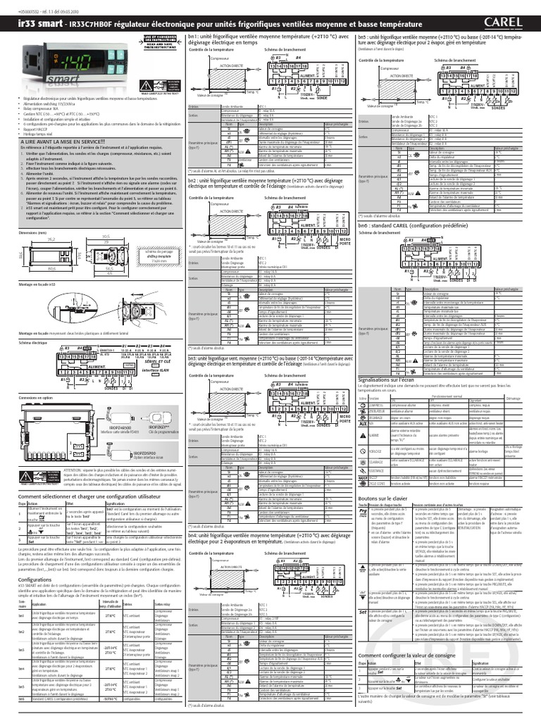 Régulateur électronique IR33 pour frigos | PDF | Grandeur physique ...