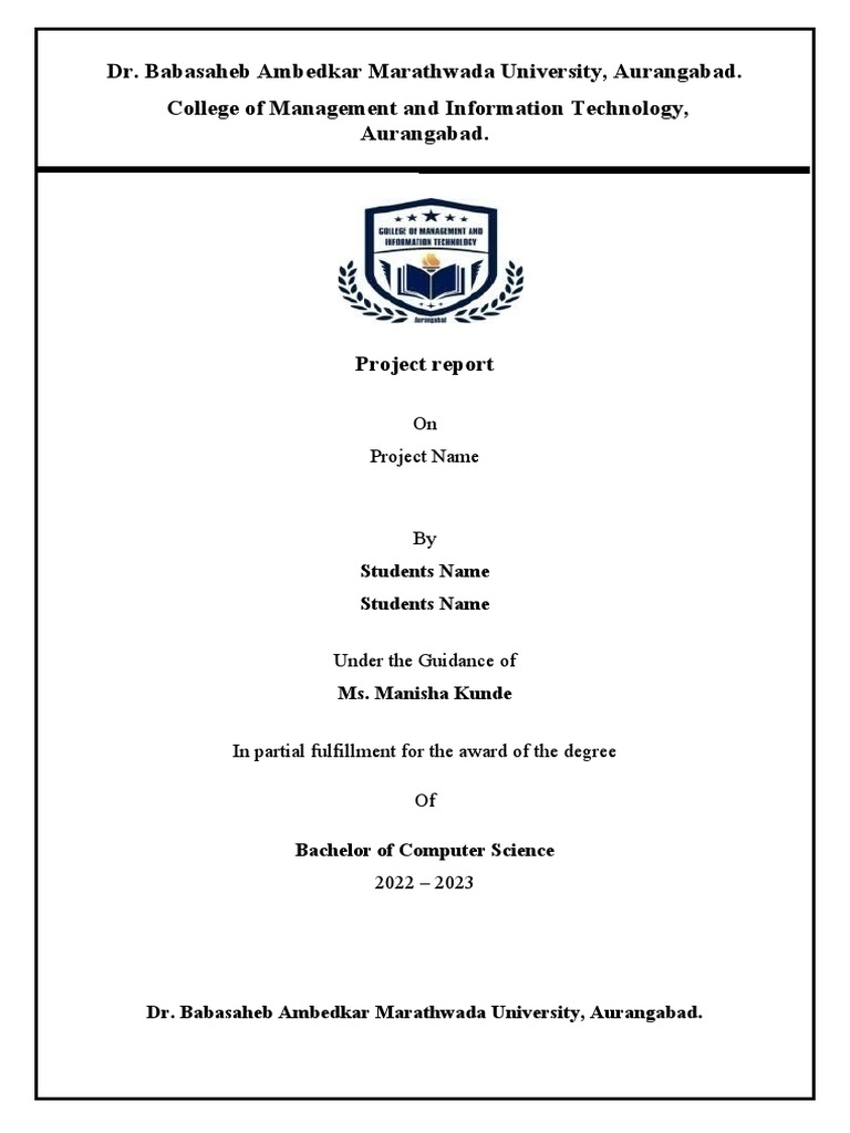 Project Title Page (BCS) | PDF