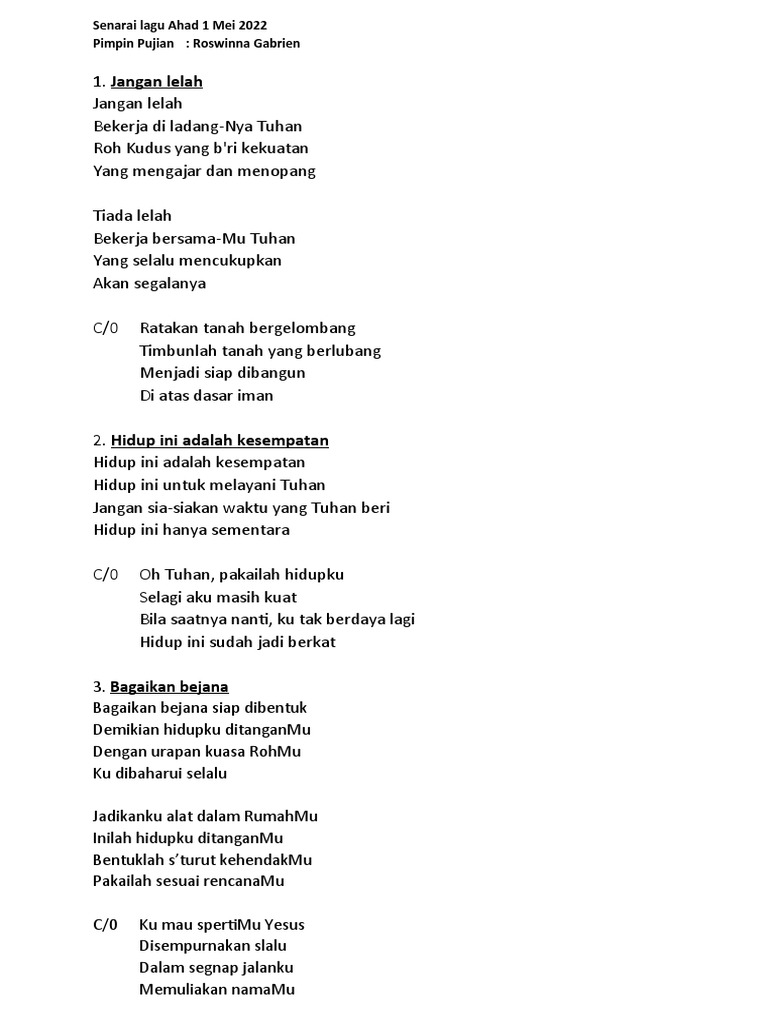 Lagu Pujian Penyembahan Kebaktian Umum Pdf