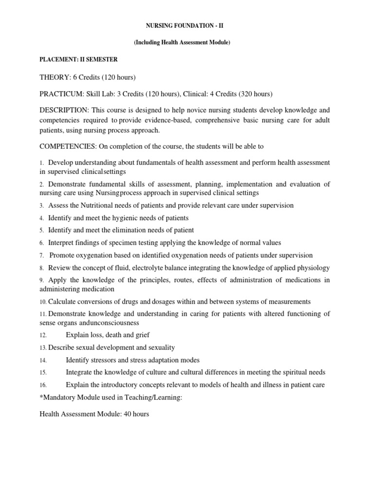 Health Assessment in Nursing II Module | PDF | Nursing | Physical ...