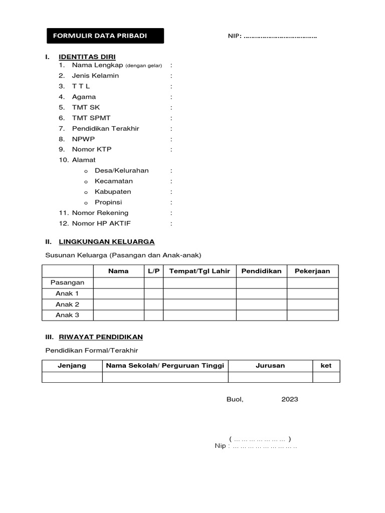 Berkas P3K 2023 | PDF