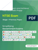 Ntse Exam: Stage I Previous Paper
