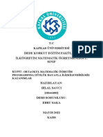 T.C Kafkas Üniversitesi Dede Korkut Eğitim Fakültesi İlköğretim Matematik Öğretmenliği 2. Sinif Konu