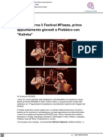 Torna il Festival #Piazze, primo appuntamento a Piobbico con Kalinka - Vivereurbino.it, 12 luglio 2023