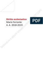 Appunti Diritto Ecclesiastico Prof Ferrante a a 2018 2019