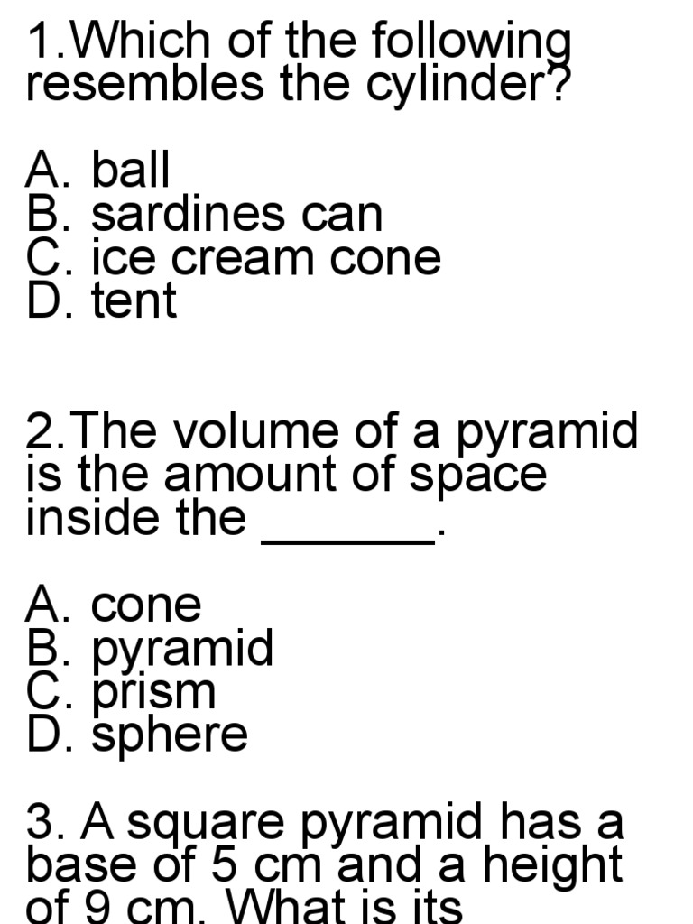 Volume Problems and Solutions | PDF | Volume | Area