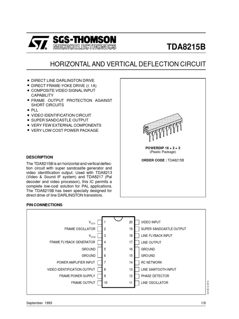 TDA8215B Good SGS-THMPS | PDF | Electronic Oscillator | Detector (Radio)