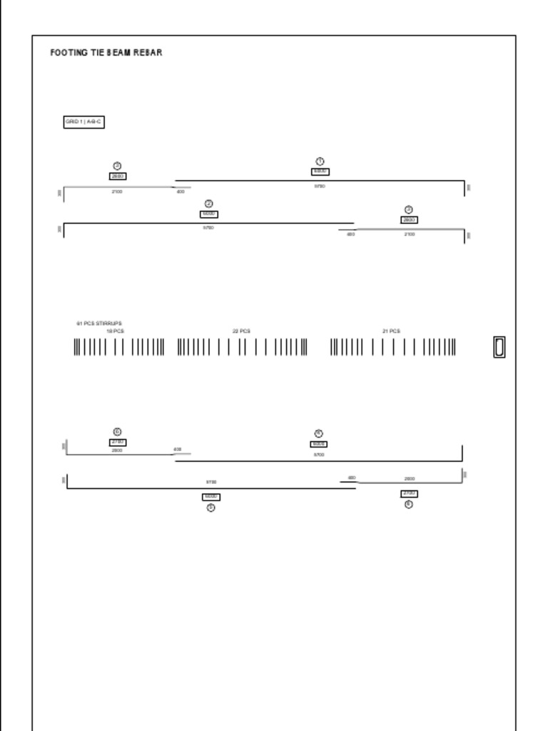 Rebar Cutlist-Footing Tie Beam Rebar 3 | PDF