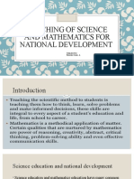 Teaching of Science and Mathematics For National Development