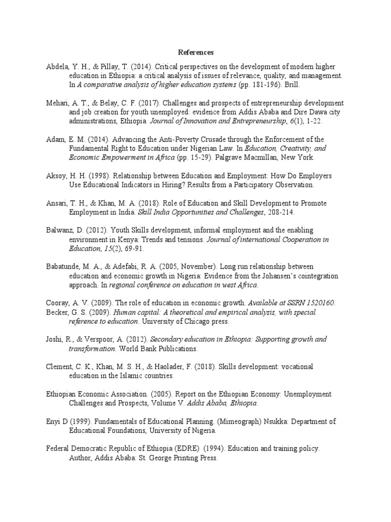 Apa reference how does pdf employment ethiopia