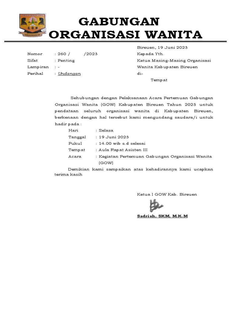 Undangan Peserta Acara | PDF
