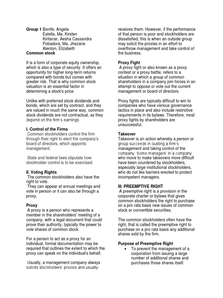 Stock Valuation Part 1 Handout 9 10 Pdf Stocks Dividend