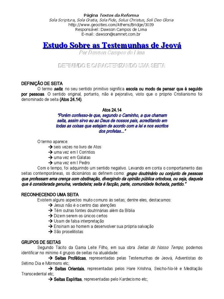 Testemunhas De Jeová Pdf Trindade Jesus