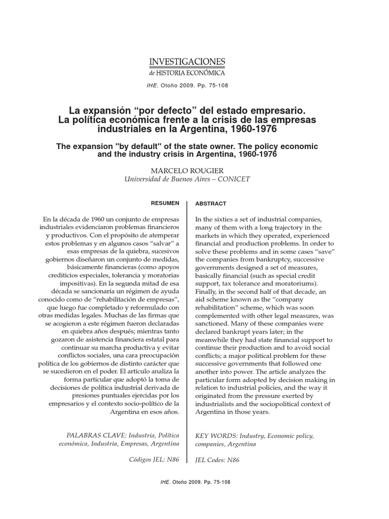 La Expansion Por Defecto Del Estado Empr | PDF | Deuda | Inflación