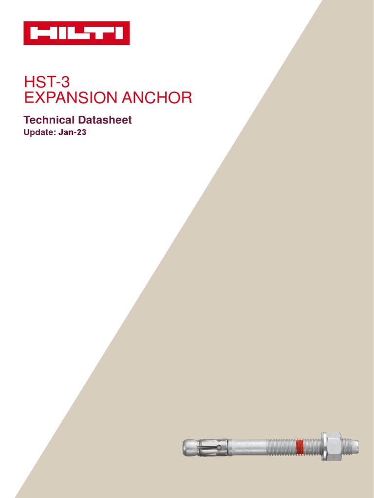 HST3 Expansion Anchor Technical Data | PDF | Strength Of Materials | Drill