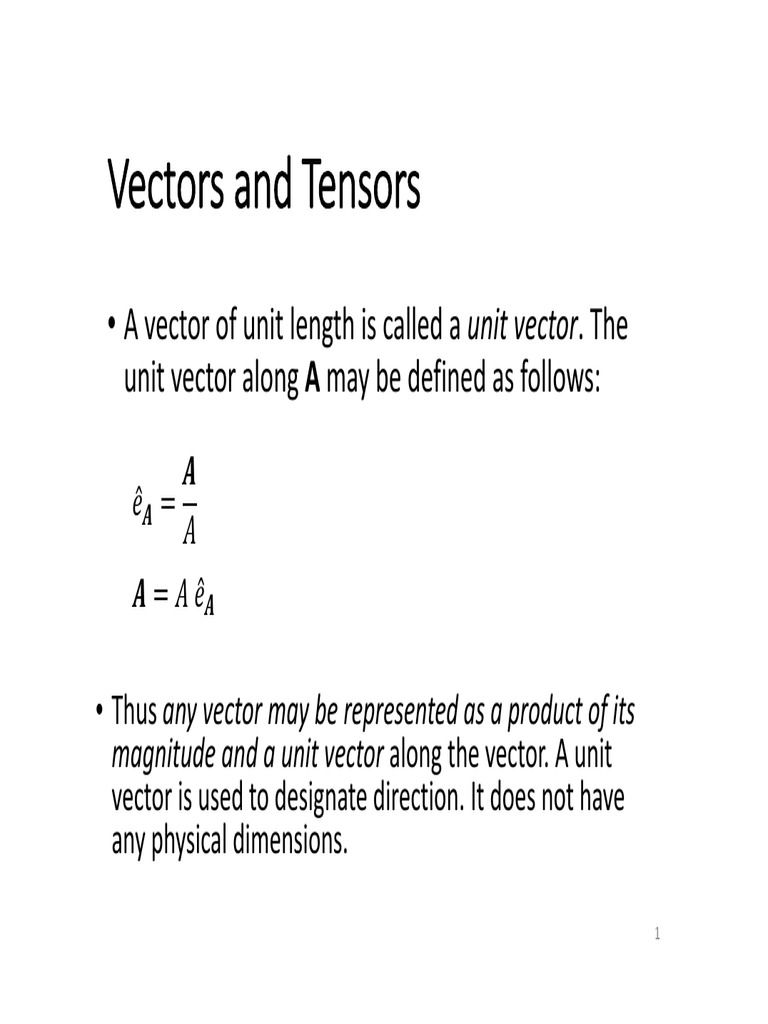 1 - Vectors and Tensors - Lesson1 | PDF | Euclidean Vector | Vector Space