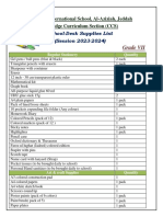 Grade 7 Supplies List 1