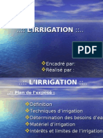 l’irrigation