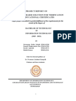 A Project Report On Blockchain Based Solution For Verification of Educational Certificates