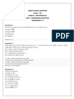 Worksheet 8 - Comparing Quantities