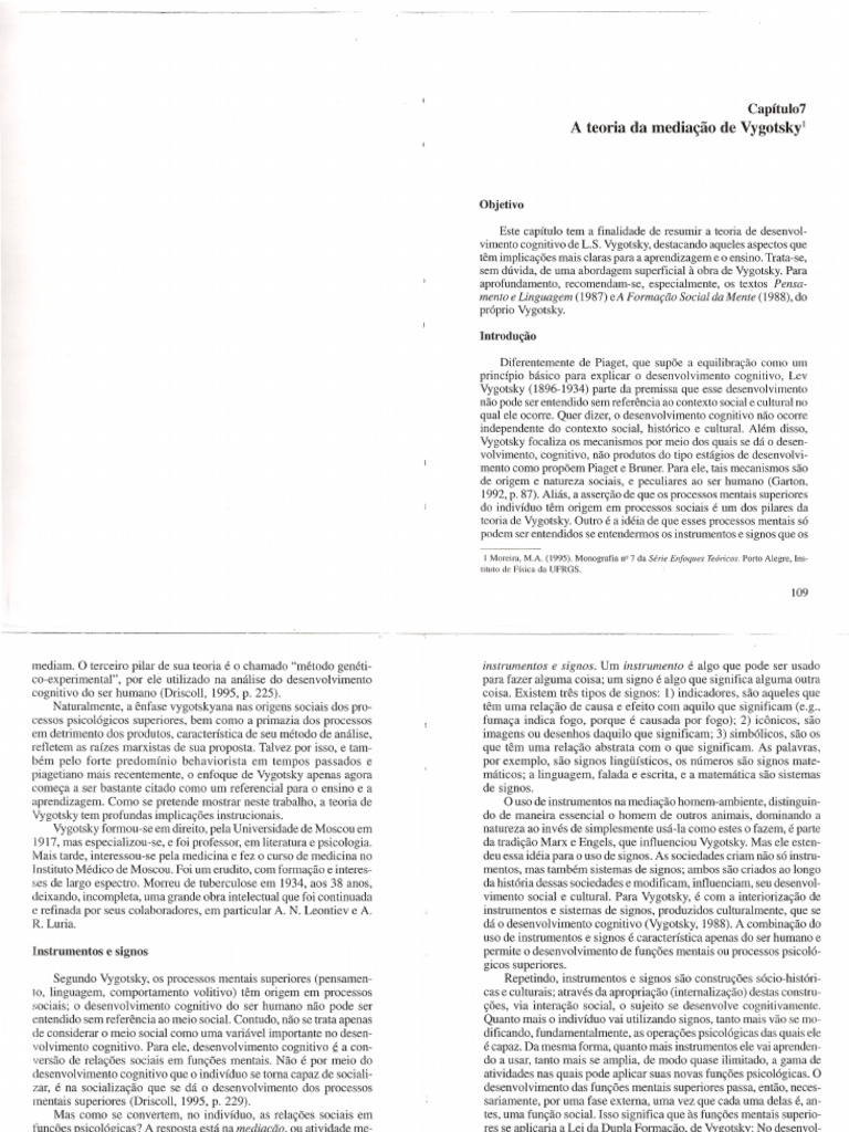Capítulo 7 - A Teoria Da Mediação de Vygotsky | PDF | Aprendizado | Humano