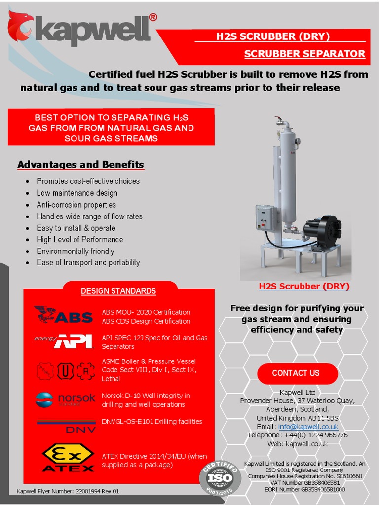 H2S Gas Scrubber Dry | PDF | Gases | Chemistry