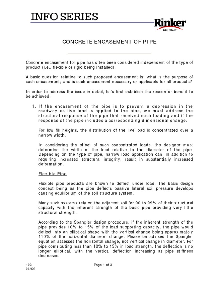 Concrete Encasement for Pipe Systems | PDF | Concrete | Pipe (Fluid ...