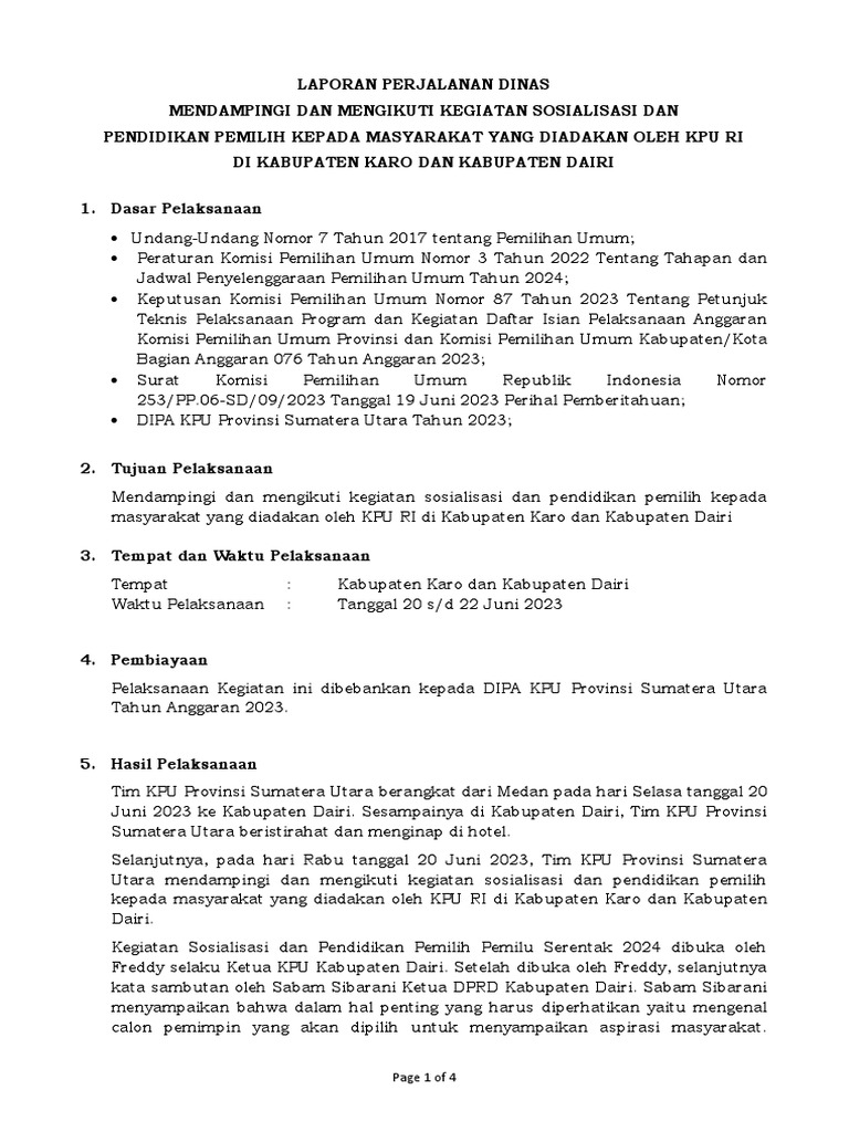 Laporan Perjadin | PDF