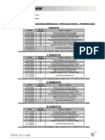 Cronograma de Evaluaciones Semanales y Parciales 2023 Inicial - Primaria