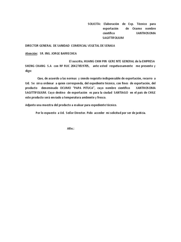 Solicitud a senasa pdf