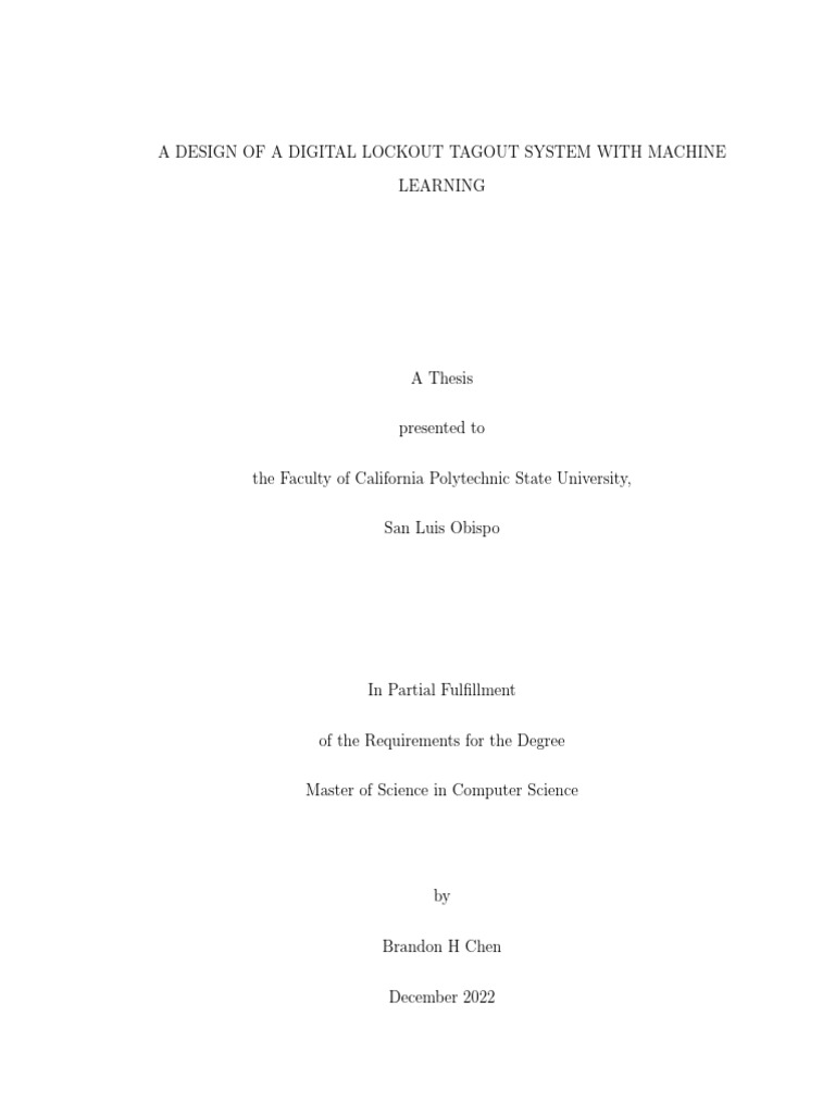 A Design of A Digital Lockout Tagout System With Machine Learning | PDF ...