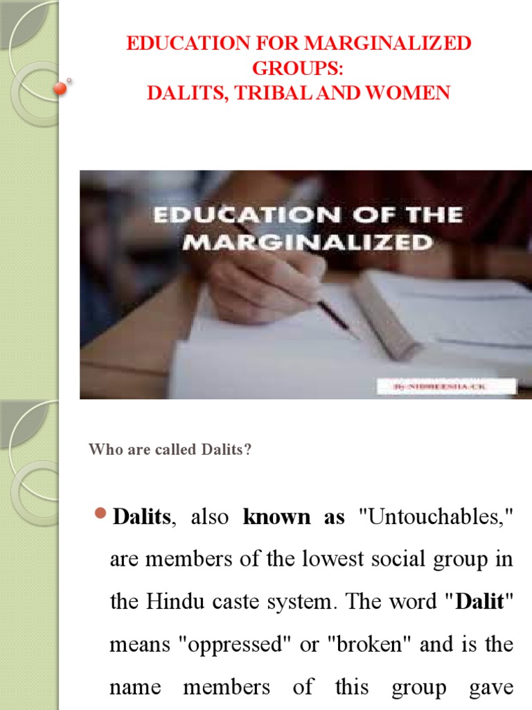 Education For Marginalized Groups PDF Dalit South Asia