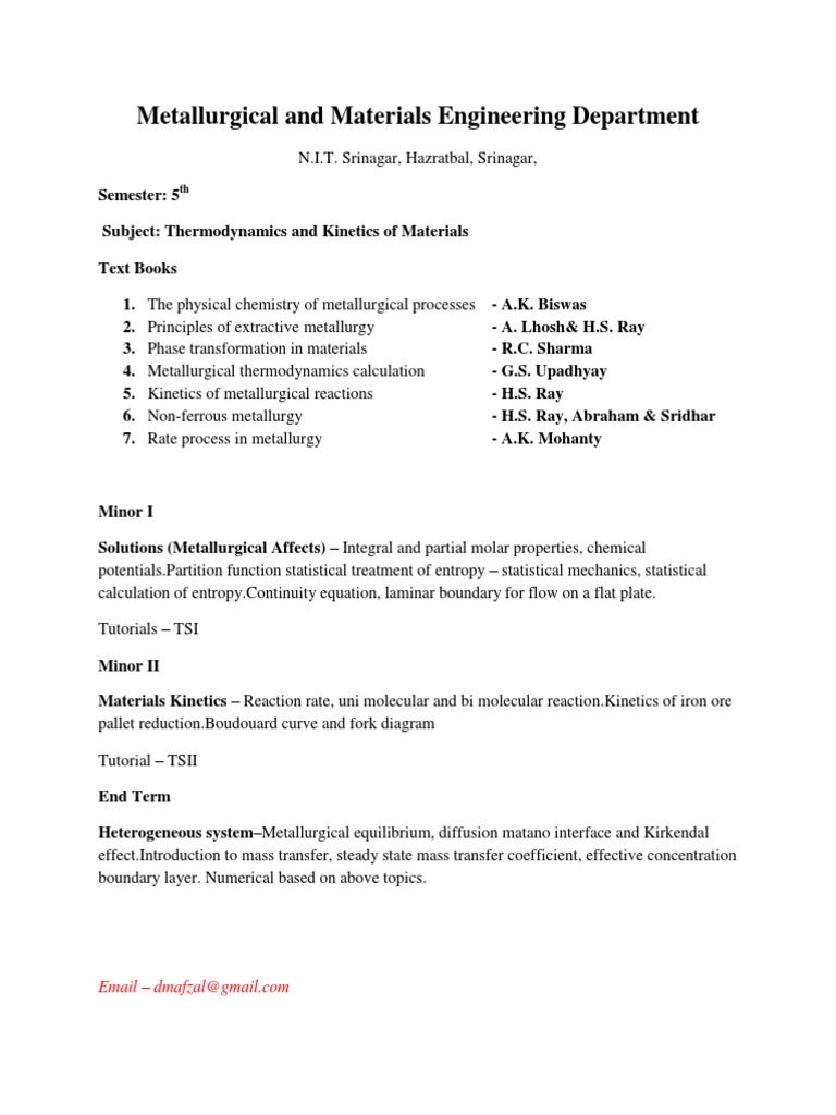 5th Thermodynamics and of Materials PDF