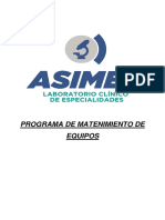 Programa de Mantenimiento de Equipos