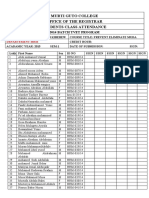 Murti Guto College Office of The Registrar Students Class Attendance