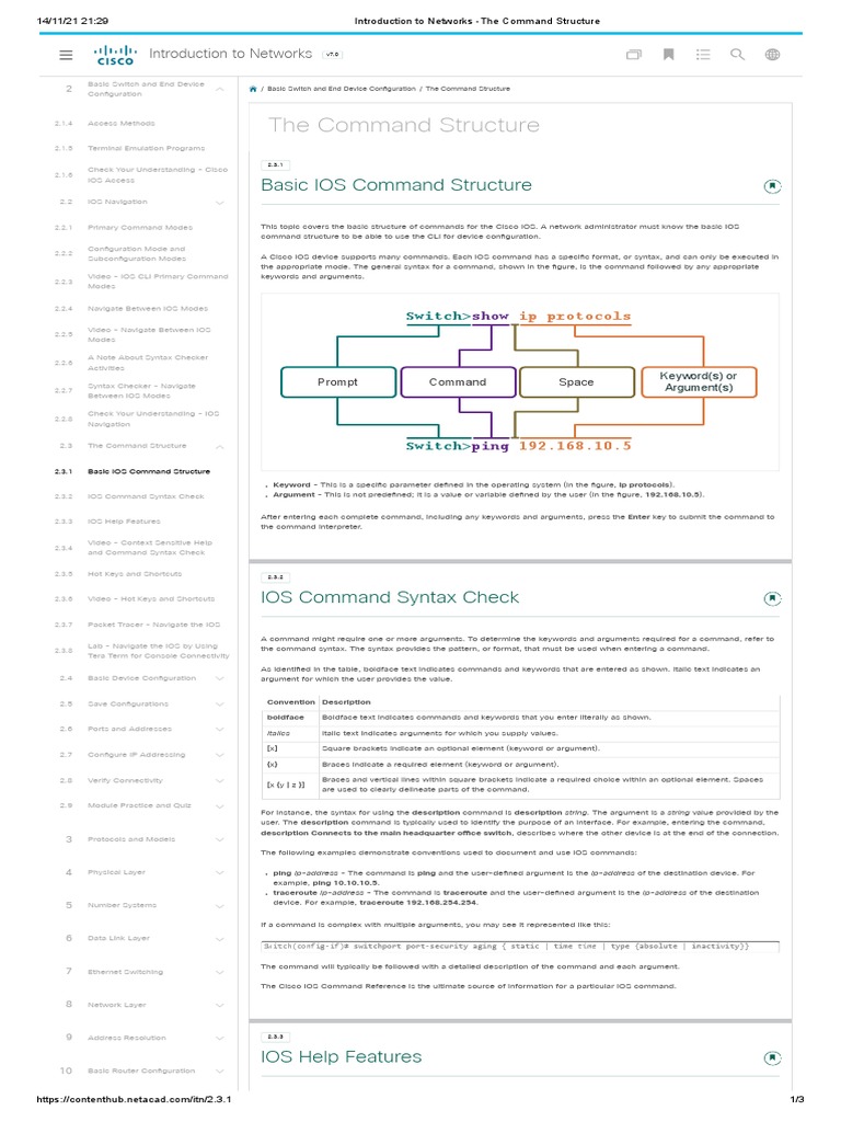 2.3 Introduction To Networks - The Command Structure | PDF | Command ...