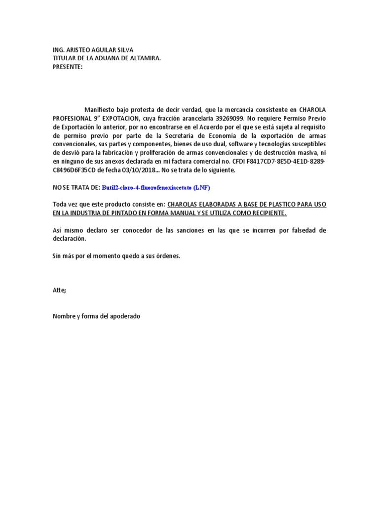 Carta de Uso Dual | PDF