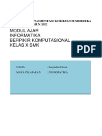 Modul Ajar Informatika Berpikir Komputasional Kelas X SMK: Implementasi Kurikulum Merdeka TAHUN 2022