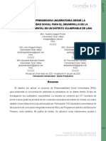 Desarrollo de La Conciencia Ambiental en Un Distrito Vulnerable