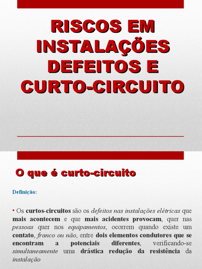 Riscos de Curto-Circuito em Instalações Elétricas | PDF | Rede elétrica ...