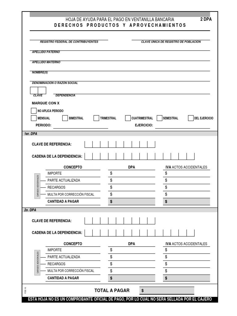 Hoja de Ayuda Derechos Productos y Aprovechamietos PDF Pagos