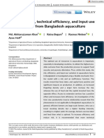 J World Aquaculture Soc - 2021 - Khan - Production Risk Technical Efficiency and Input Use Nexus Lessons From Bangladesh