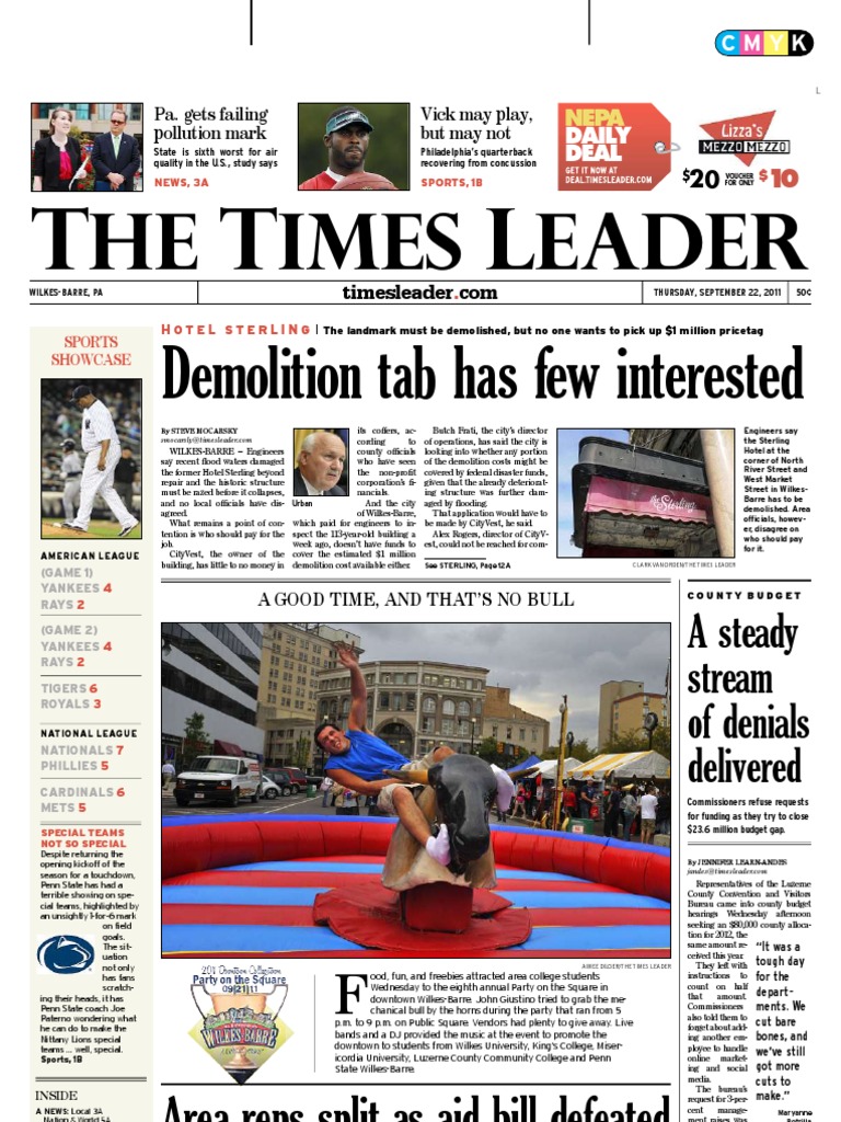 Demolition Tab Has Few Interested: He Imes Eader | PDF | Wilkes Barre |  Pittston