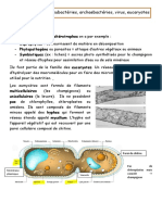 CM 4 Comparaison Eubactéries, Archéobactéries, Virus, Eucaryotes