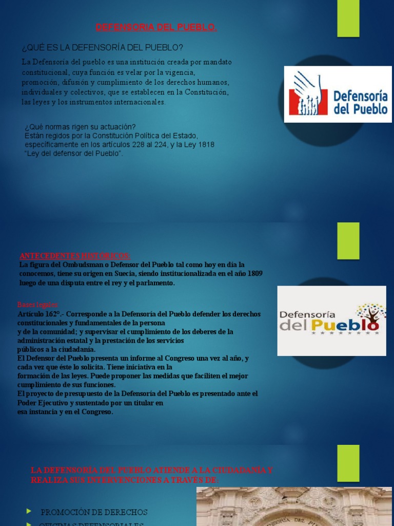 Que Es La Defensoría Del Pueblo y para | PDF | Responsabilidad | Justicia