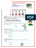 Ficha de Matematica - Encontramos Fracciones Equivalentes 6° - 2023