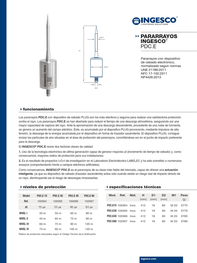 Pararrayo E.15 | PDF | Relámpago | Bienes manufacturados