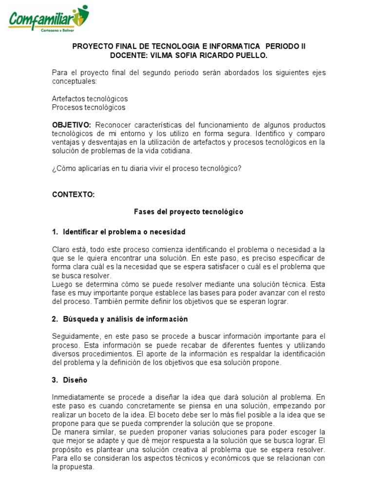 Proyecto Final de Tecnologia e Informatica 5 | PDF | Diseño | Creatividad