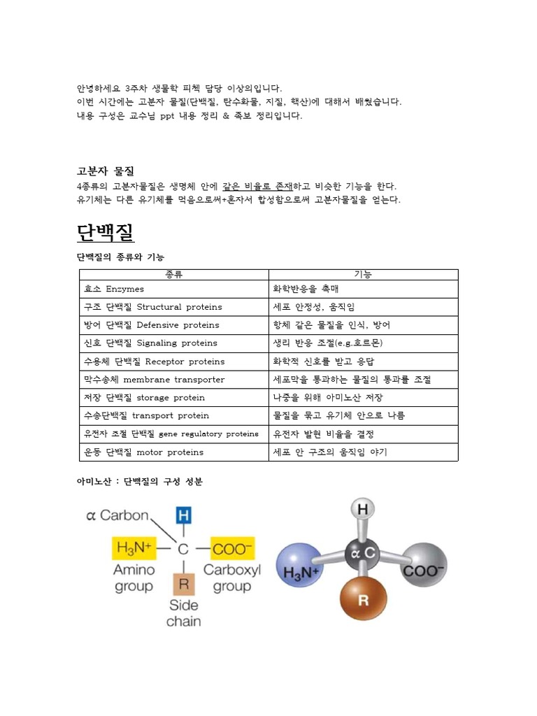 생물학 3주차 피첵 | PDF